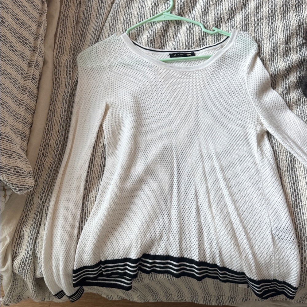 Mesh Rag and Bone top with split black